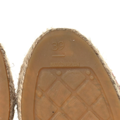 Chanel Mesh Grosgrain Lambskin CC Espadrilles Mule 39 Light Pink Beige 10 of 11