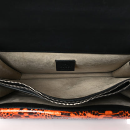 Gucci GG Supreme Monogram Snakeskin Elton Embroidered Medium Dionysus Shoulder Bag Beige Orange 5 of 9
