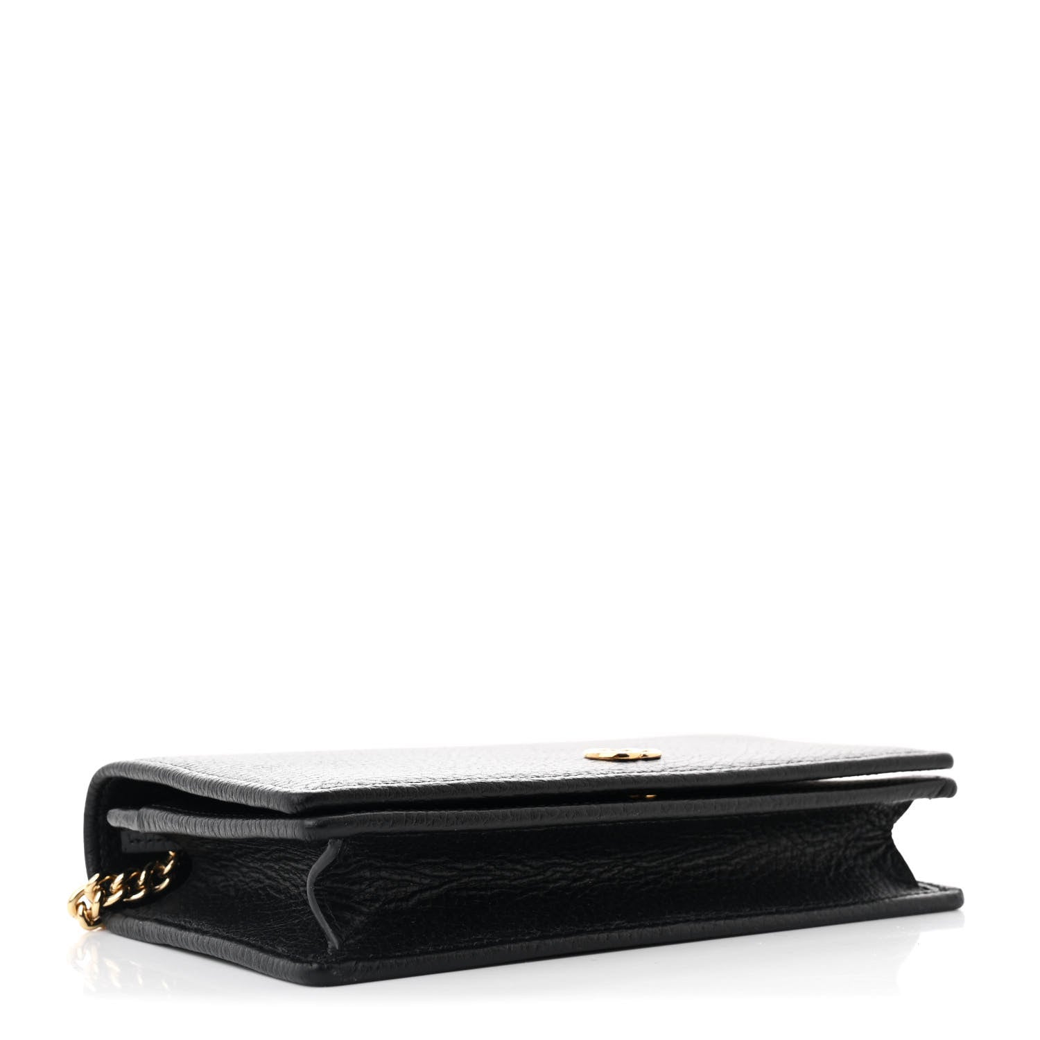 Gucci Calfskin Mini GG Marmont Chain Wallet Black 4 of 11