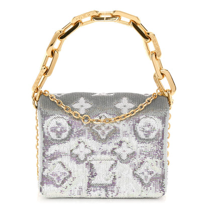 Louis Vuitton Satin Sequin Embroidered Monogram Coussin Belt Bag Silver 1 of 9