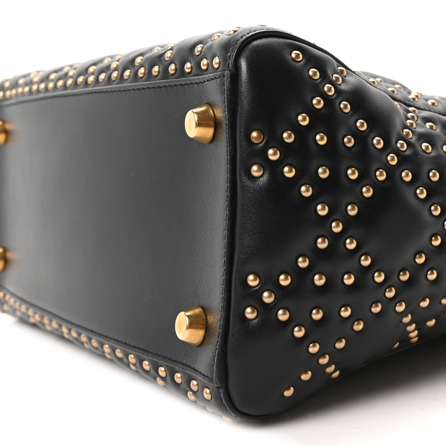 Christian Dior Calfskin Cannage Studded Medium Supple Lady Dior Black 10 of 10
