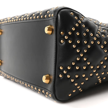 Christian Dior Calfskin Cannage Studded Medium Supple Lady Dior Black 10 of 10