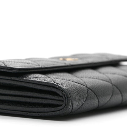 Chanel Caviar Quilted Large Gusset Flap Wallet Black 9 of 10