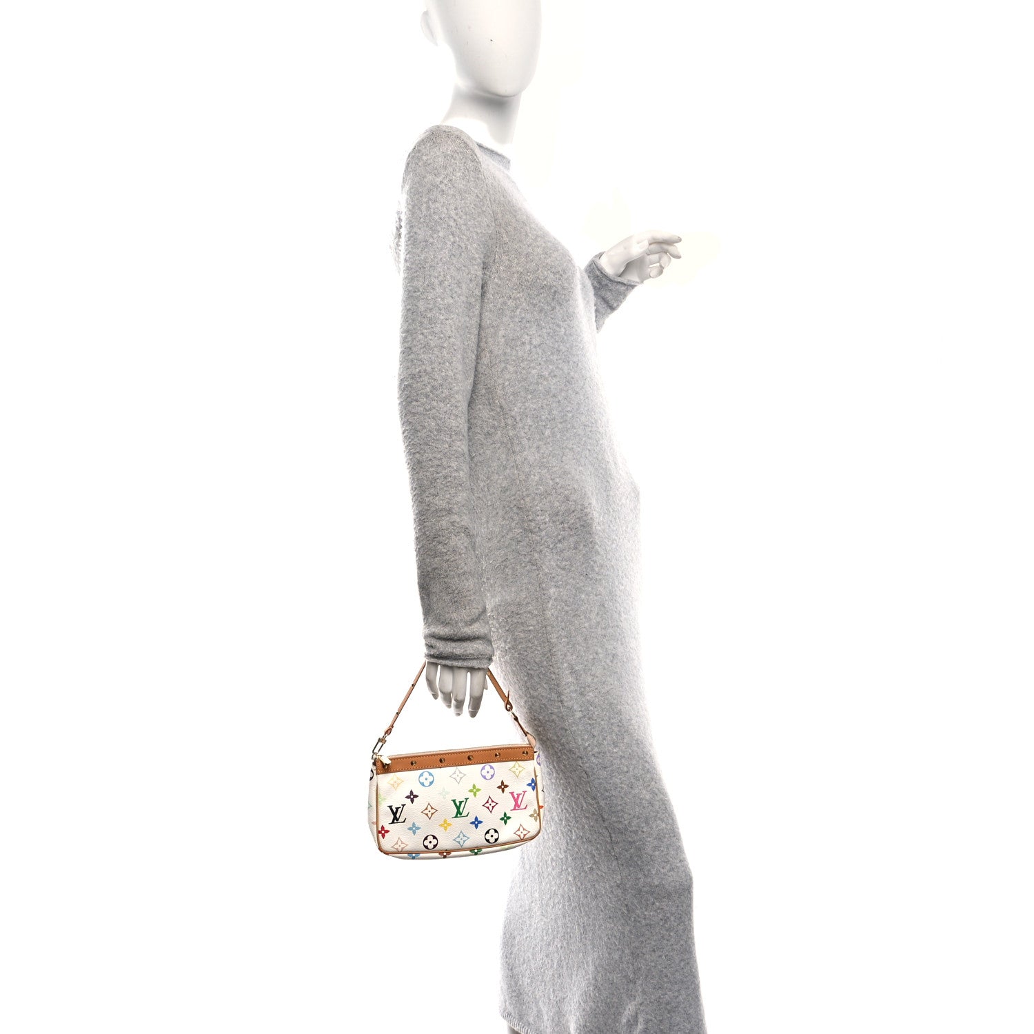 Louis Vuitton Monogram Multicolor Pochette Accessories White 2 of 9