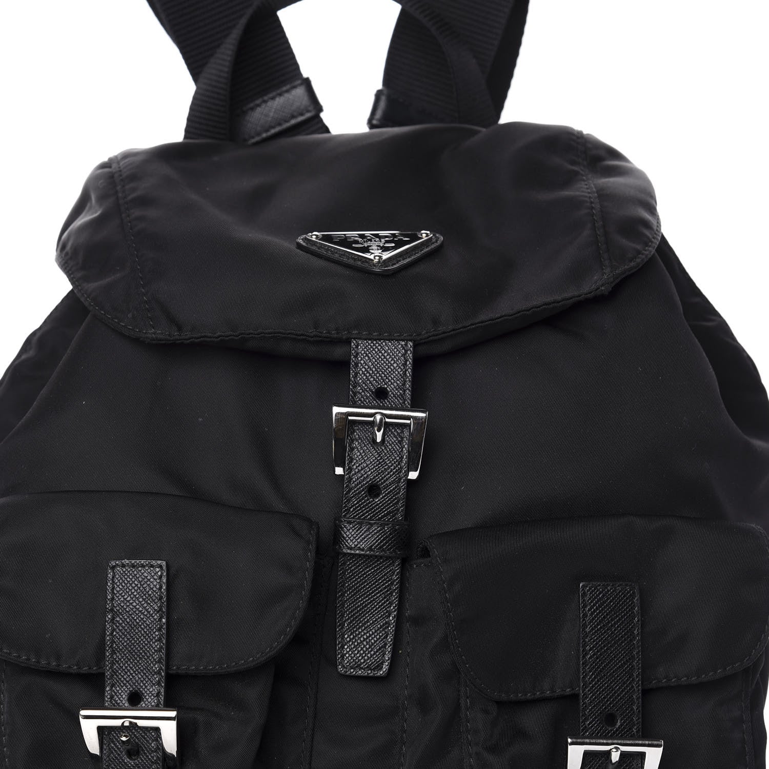 Prada Tessuto Nylon Saffiano Small Backpack Black 9 of 9