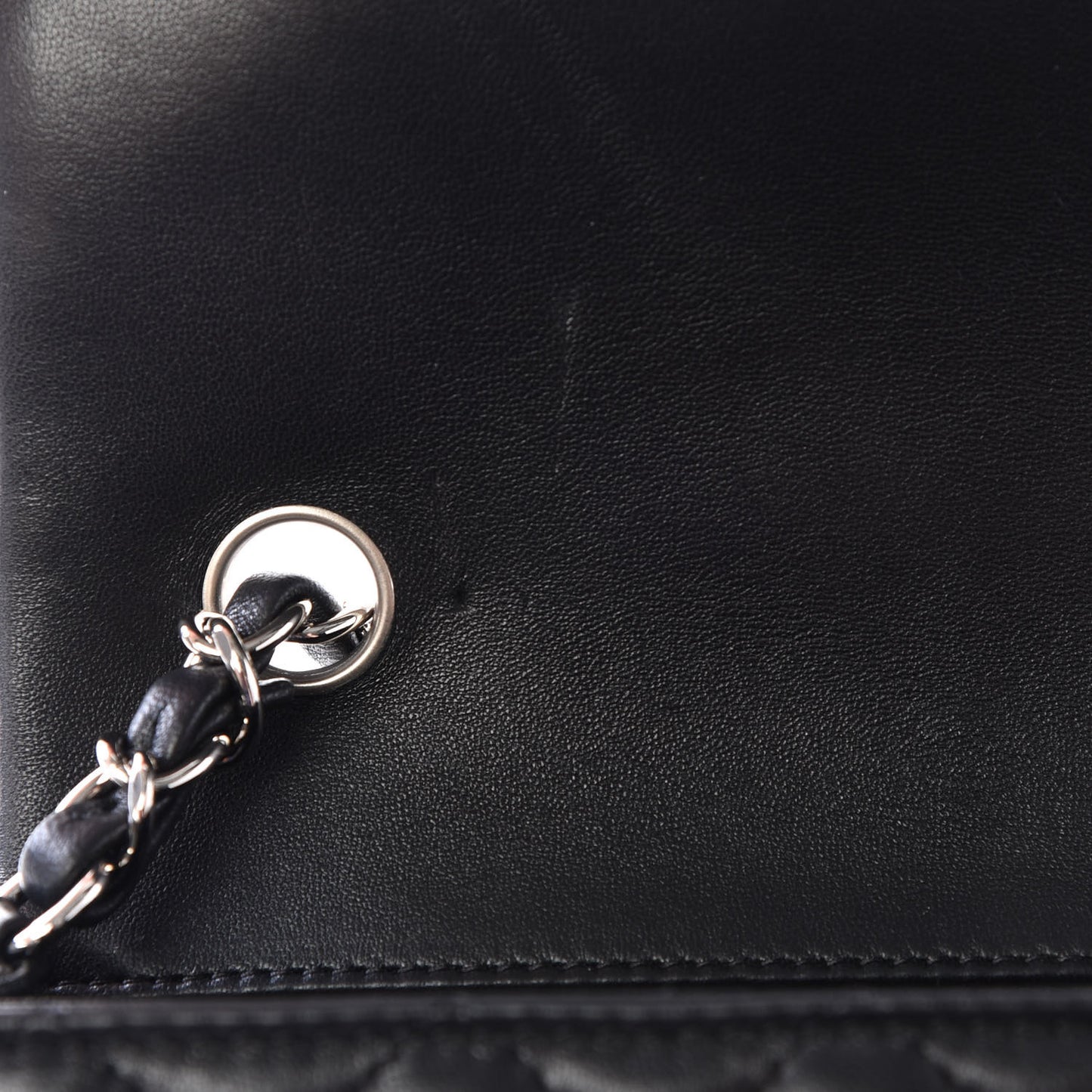 Lambskin Quilted Mini Rectangular Flap Black