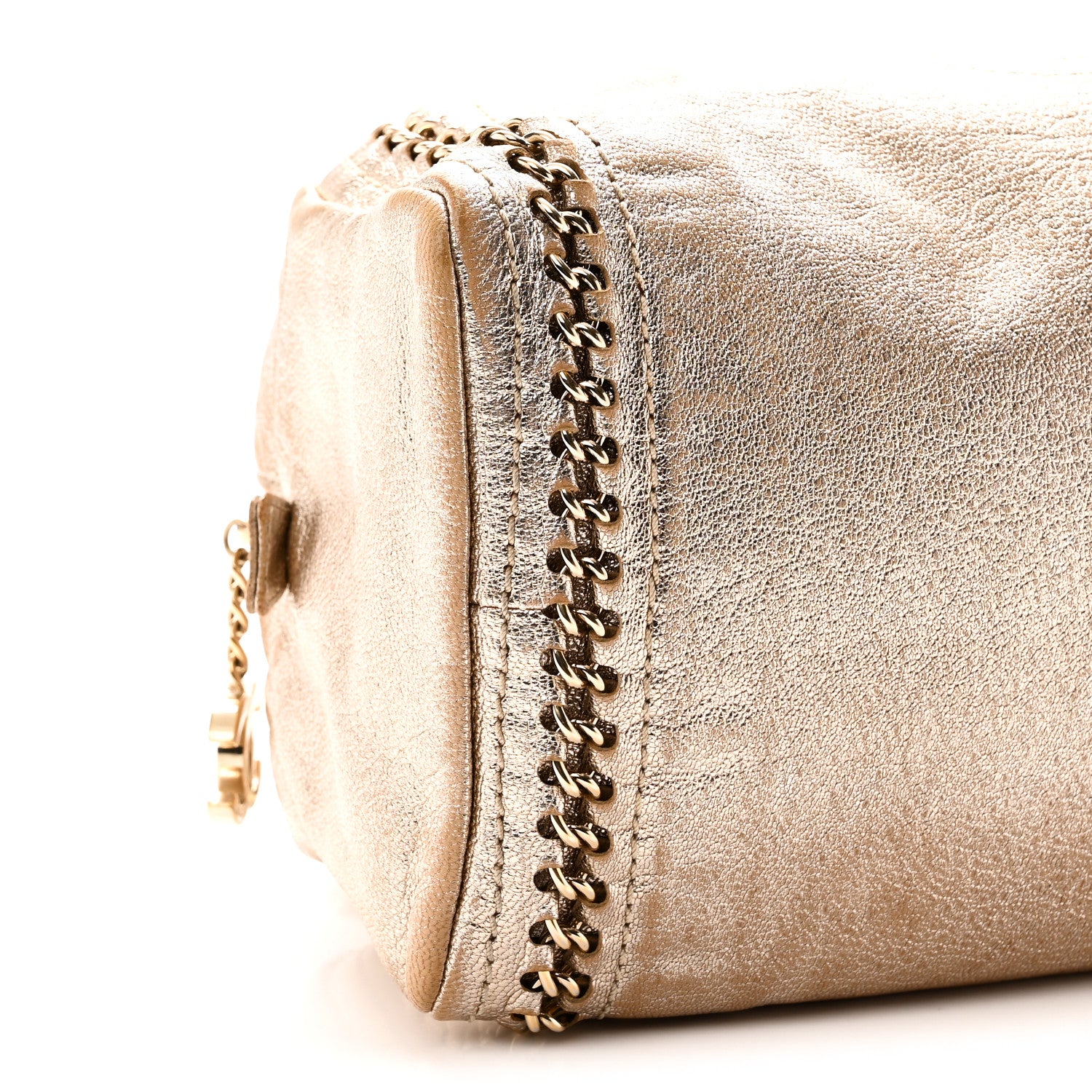 Chanel Metallic Goatskin Medium Luxe Ligne Bowler Light Gold 9 of 11