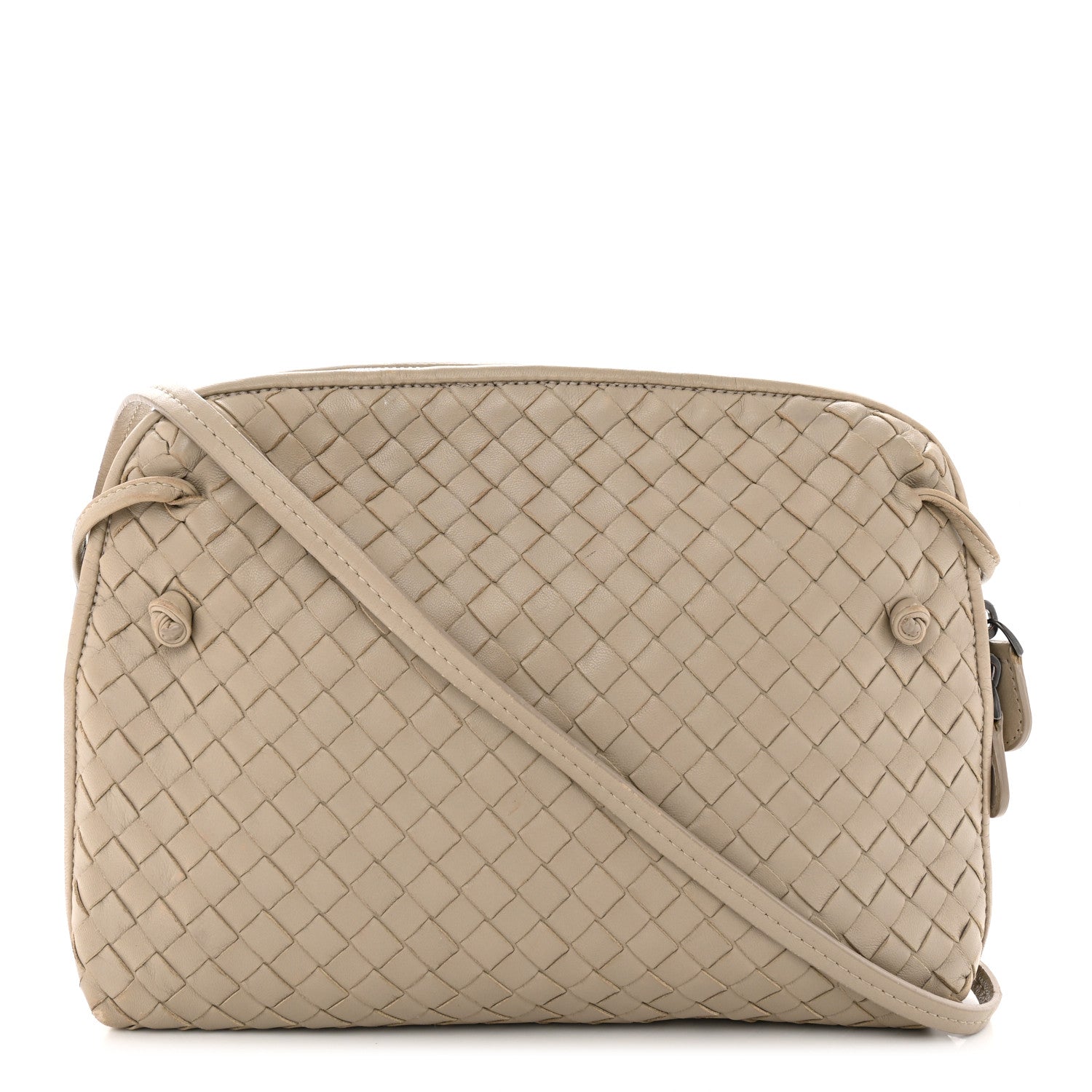 Bottega Veneta Nappa Intrecciato Nodini Crossbody Messenger Mink 1 of 9