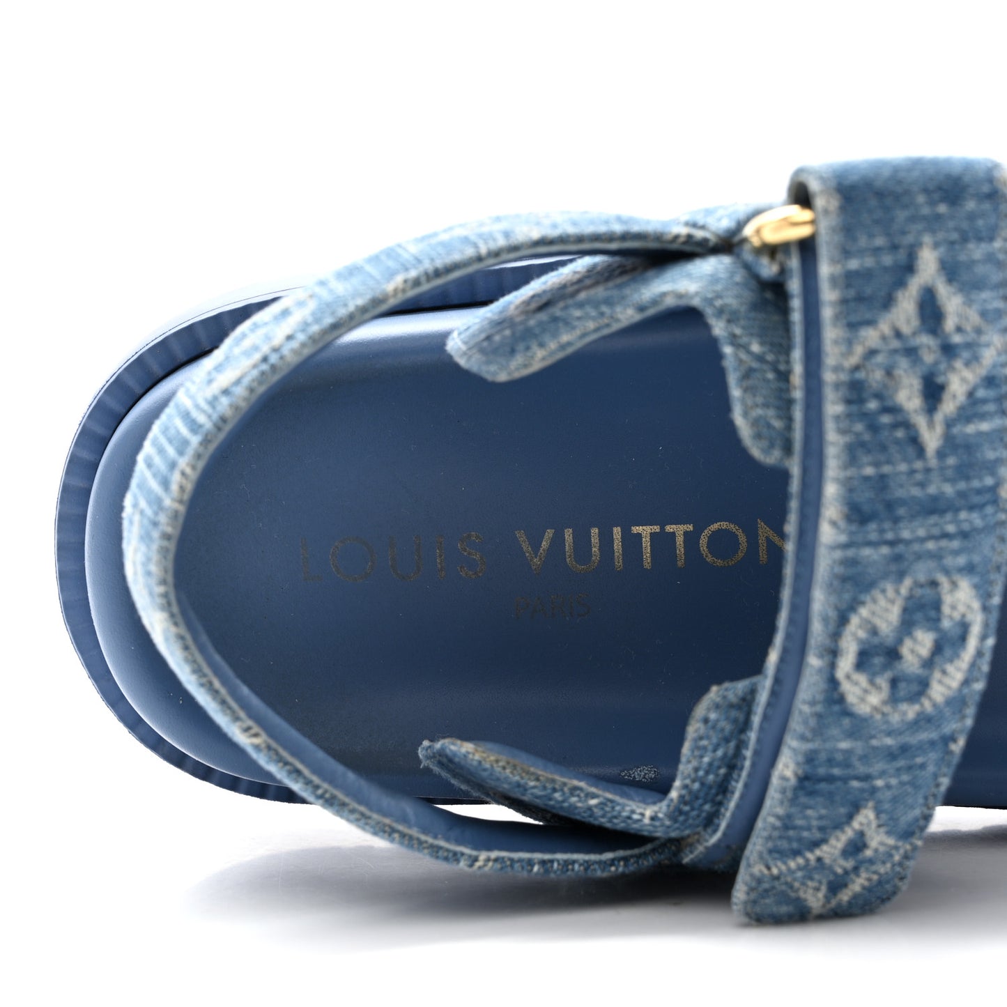 Denim Monogram LV Sunset Comfort Flat Sandals 37 Blue