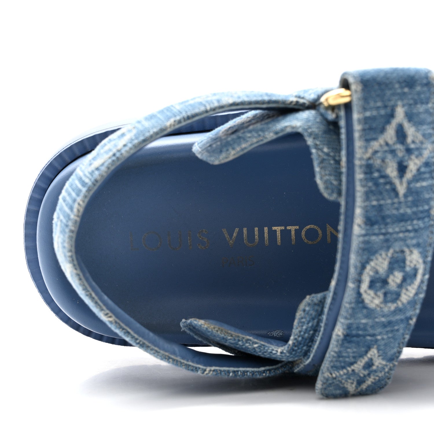 Louis Vuitton Denim Monogram LV Sunset Comfort Flat Sandals 37 Blue 7 of 11