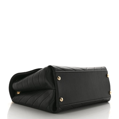 Chanel Grained Calfskin Small Chevron Chic Top Handle Flap Black 4 of 11