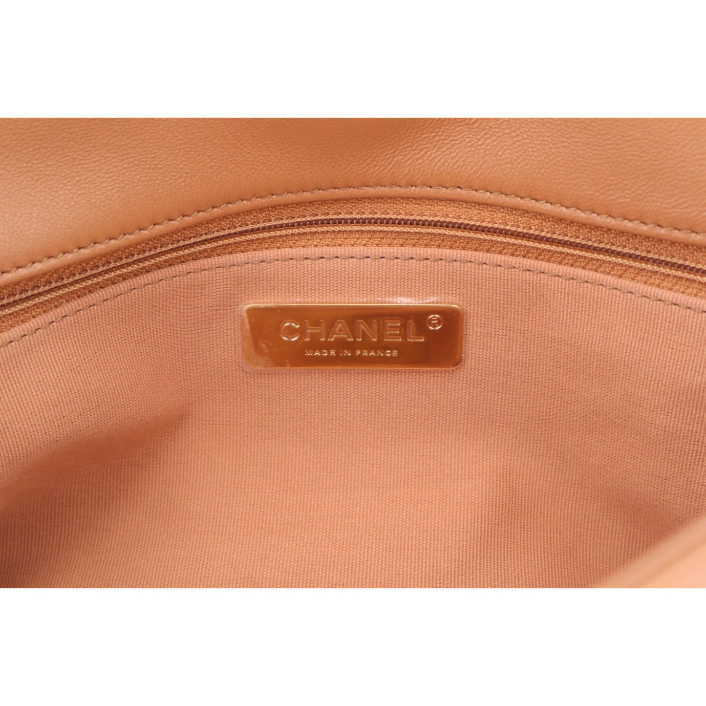 Lambskin Quilted Large Chanel 19 Flap Brown