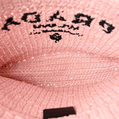Prada Yarn Raffia Effect Crochet Small Logo Tote Alabastro 5 of 10
