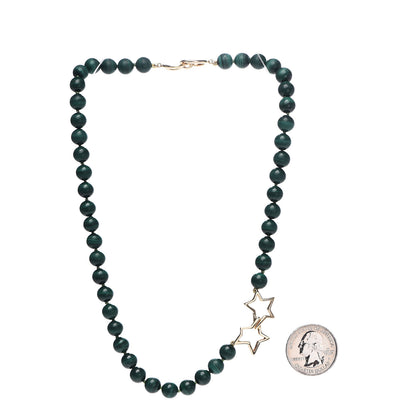 Tiffany 18K Yellow Gold Malachite Bead Necklace 2 of 4
