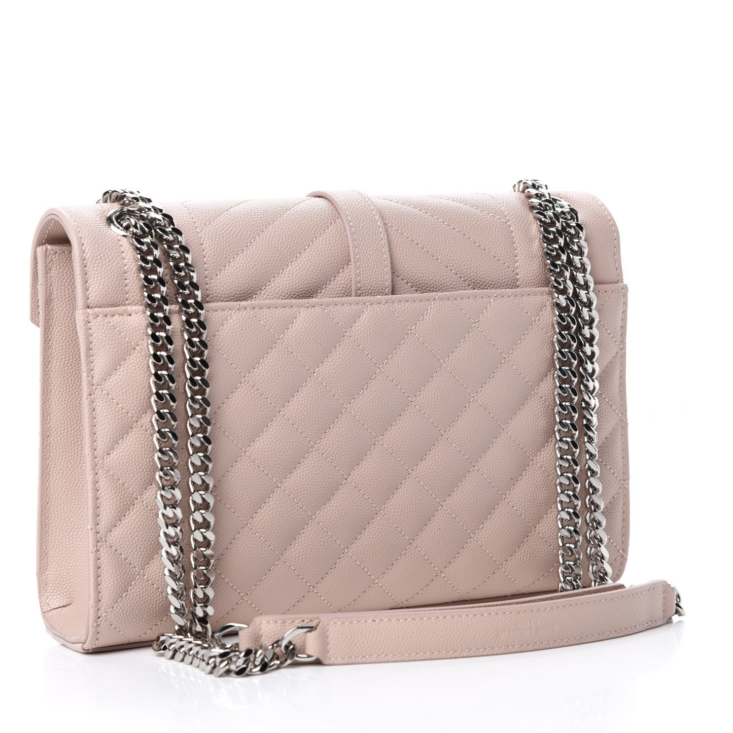 Grain De Poudre Textured Mixed Matelasse Medium Triquilt Monogram Satchel Marble Pink