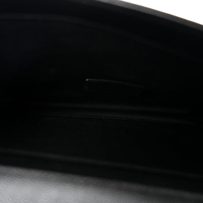 Saint Laurent Grain De Poudre Matelasse Chevron Monogram Envelope Clutch Black Black 5 of 11