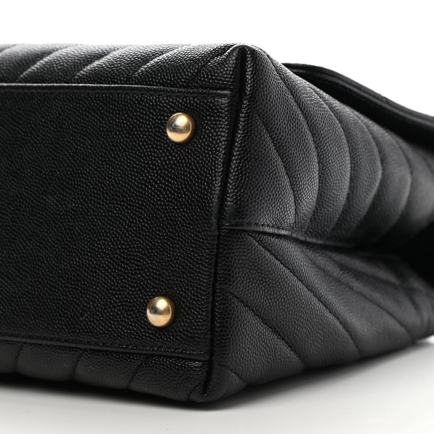 Chanel Caviar Chevron Quilted Small Coco Handle Flap Black 9 of 10