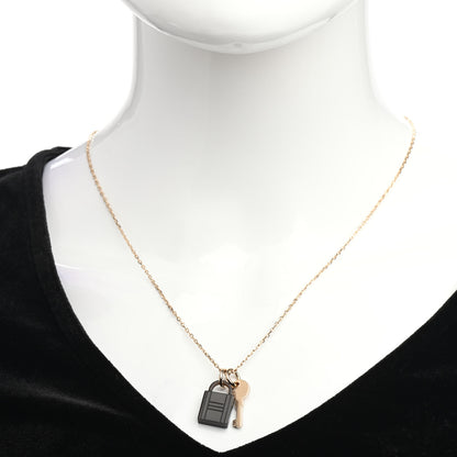 Hermes Permabrass Buffalo Horn Amulette Padlock PM Pendant Necklace 2 of 5