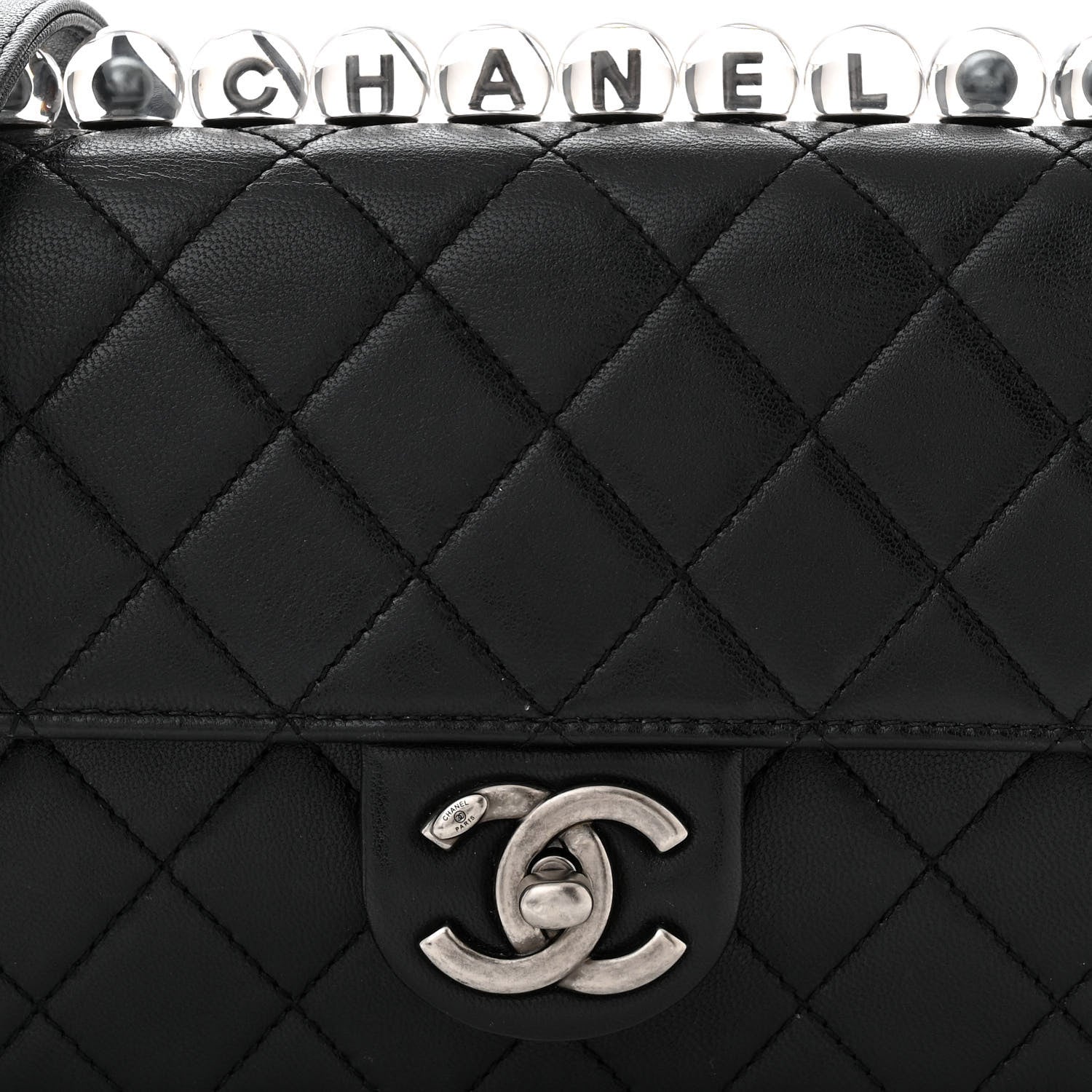 Chanel Lambskin Quilted Small Chic Pearls Flap Black 8 of 10