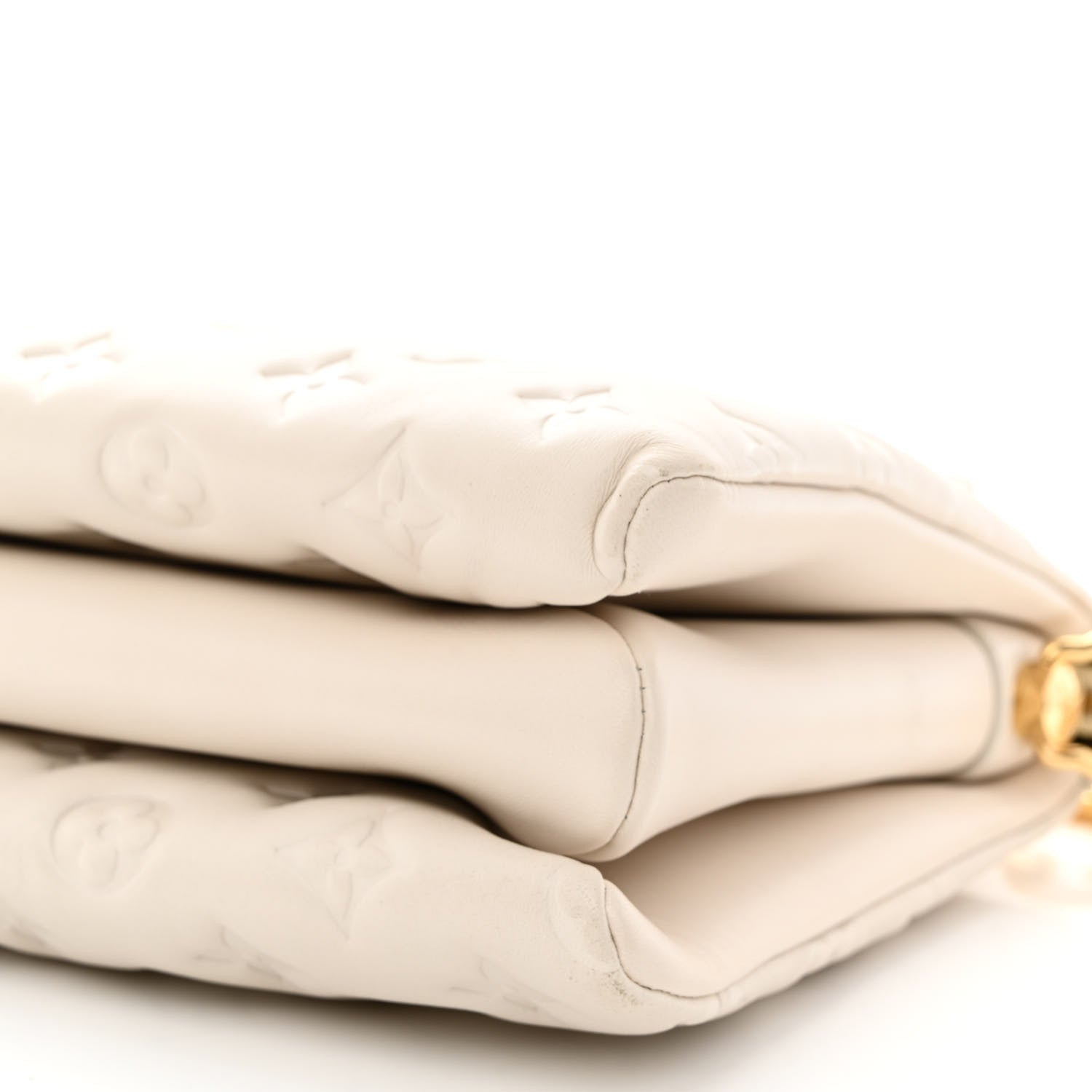 Louis Vuitton Lambskin Embossed Monogram Coussin PM Cream 11 of 13