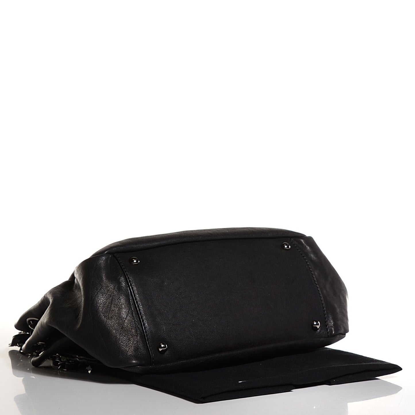 Calfskin Diamond Stitch Small Flap Black