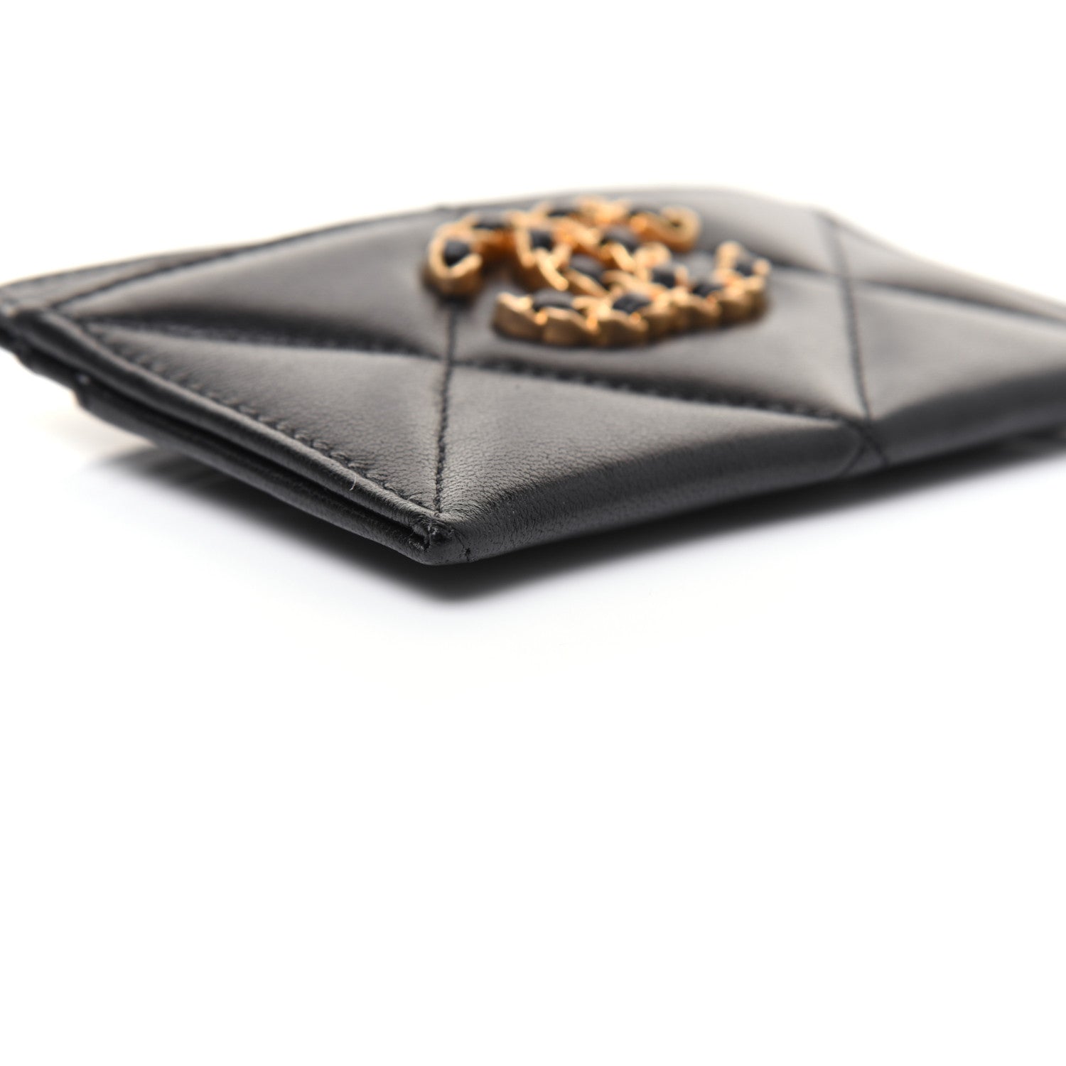 Chanel Lambskin Quilted Chanel 19 Card Holder Black 6 of 14
