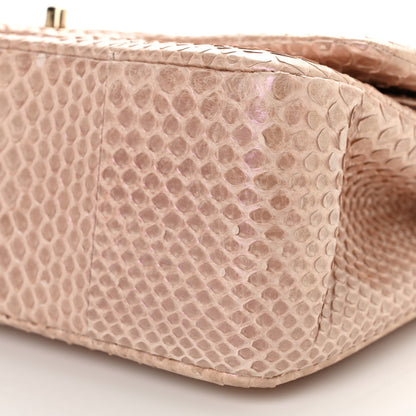 Chanel Metallic Snakeskin Jumbo Double Flap Pink 10 of 10