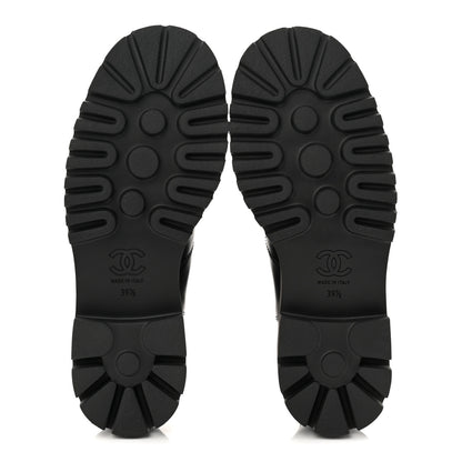 Chanel Calfskin Cap Toe CC Short Boots 39.5 Black 6 of 9