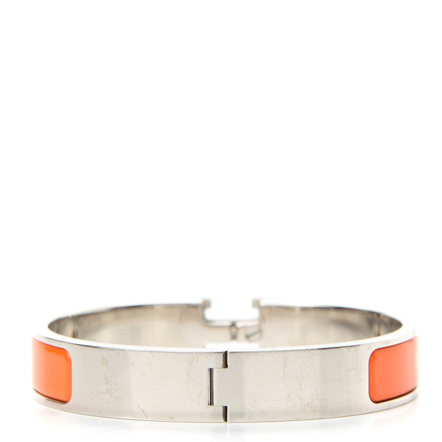 Hermes Enamel Narrow Clic Clac H Bracelet GM Orange 2 of 5
