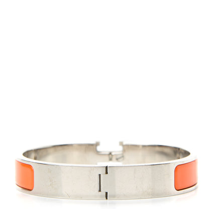 Hermes Enamel Narrow Clic Clac H Bracelet GM Orange 2 of 5