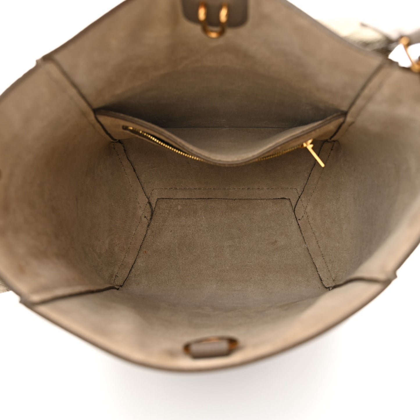 Soft Grained Calfskin Small Sangle Bucket Bag Taupe