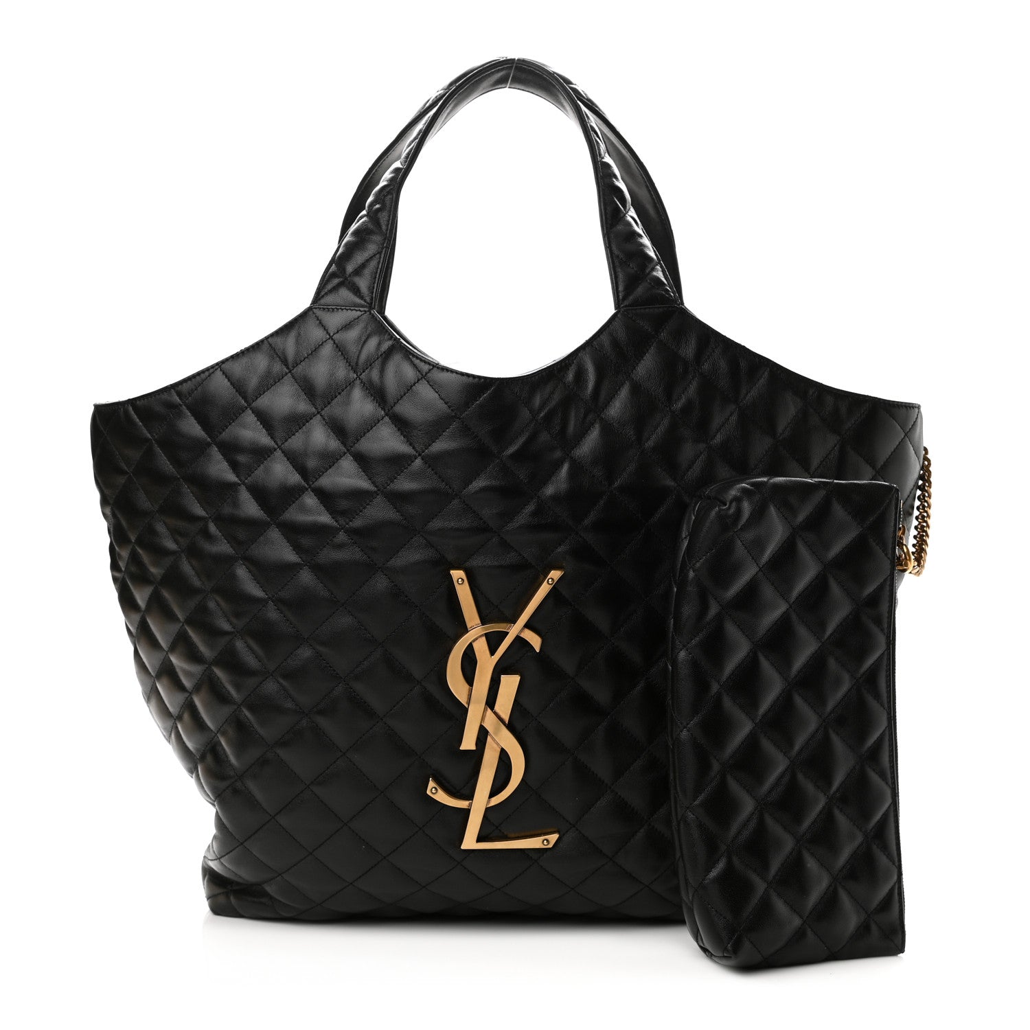Saint Laurent Lambskin Quilted Maxi Icare Shopping Tote Black 1 of 11