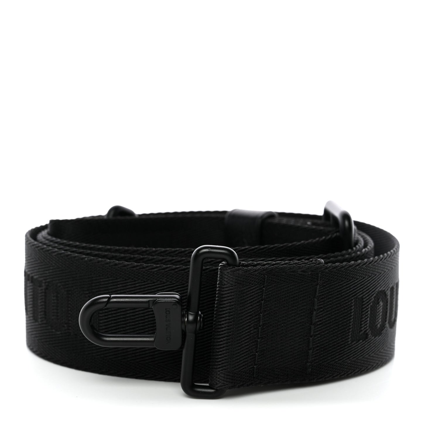 Jacquard Canvas Keepall Bandouliere Adjustable Shoulder Strap Black