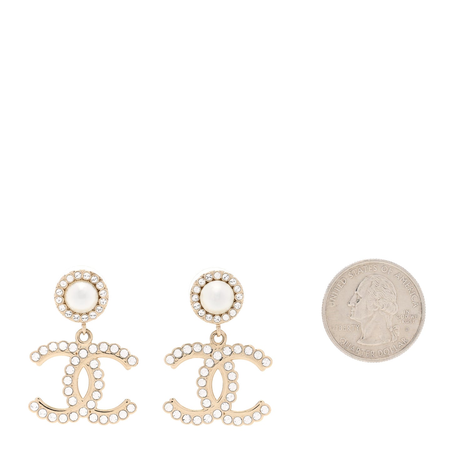 Crystal Pearl Bow-tiful CC Drop Earrings Gold
