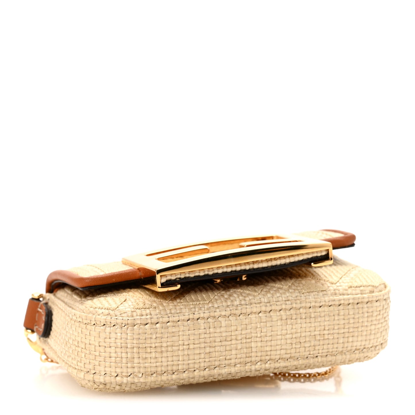 Raffia Vitello King Lucido FF Embroidered Nano Maxi Buckle Baguette Charm Alchemy Brandy