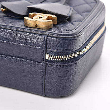 Chanel Caviar Quilted Medium CC Filigree Vanity Case Navy 10 of 11