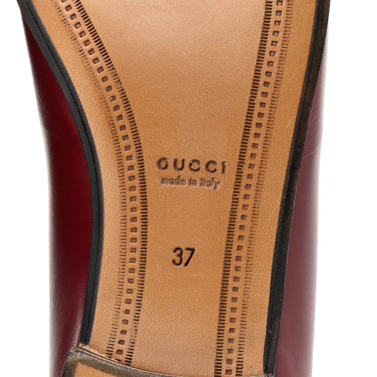 Gucci Betis Glamour Calfskin Womens Jordaan Loafers 37 Rosso Ancora 7 of 14