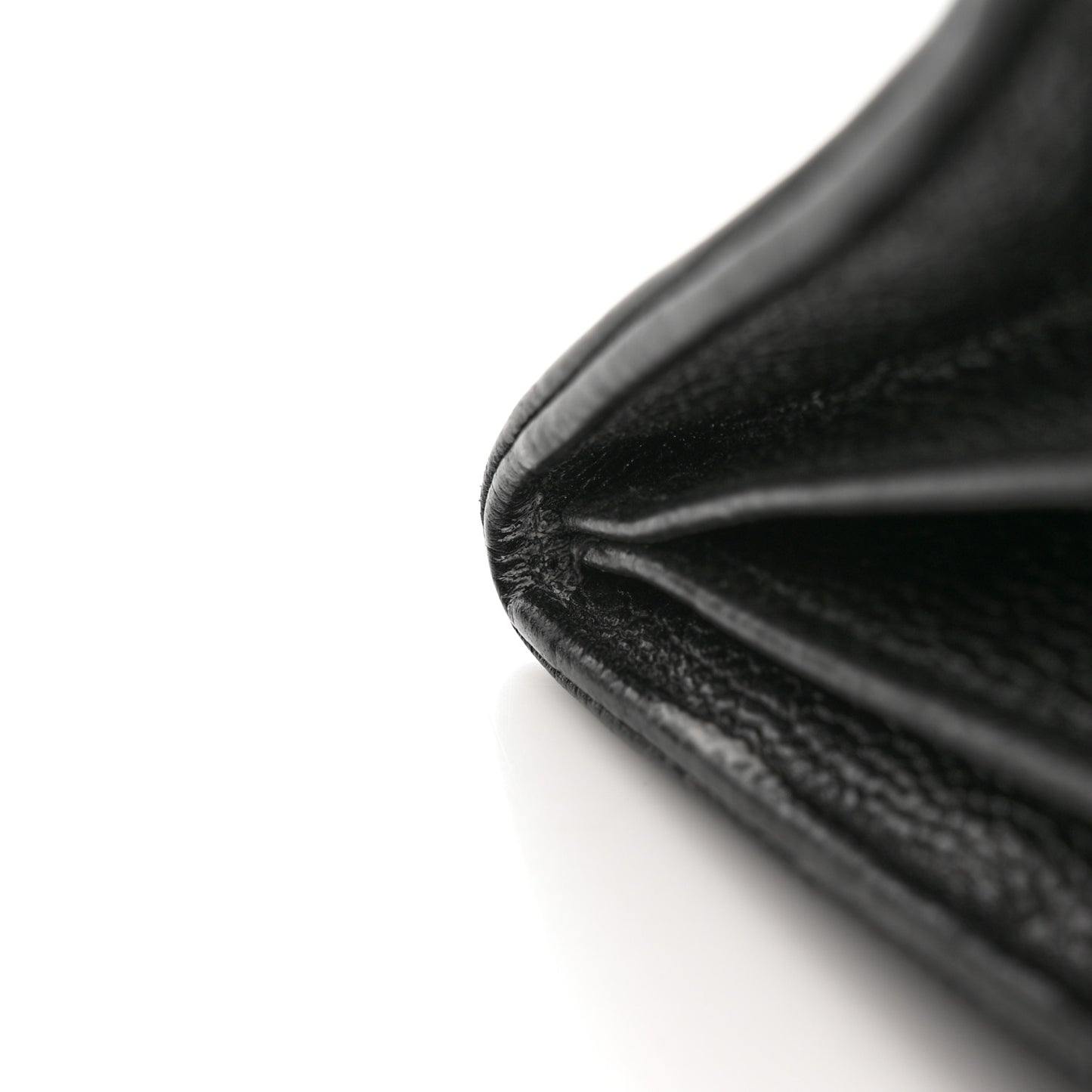 Caviar Camellia Embossed Flap Wallet Black