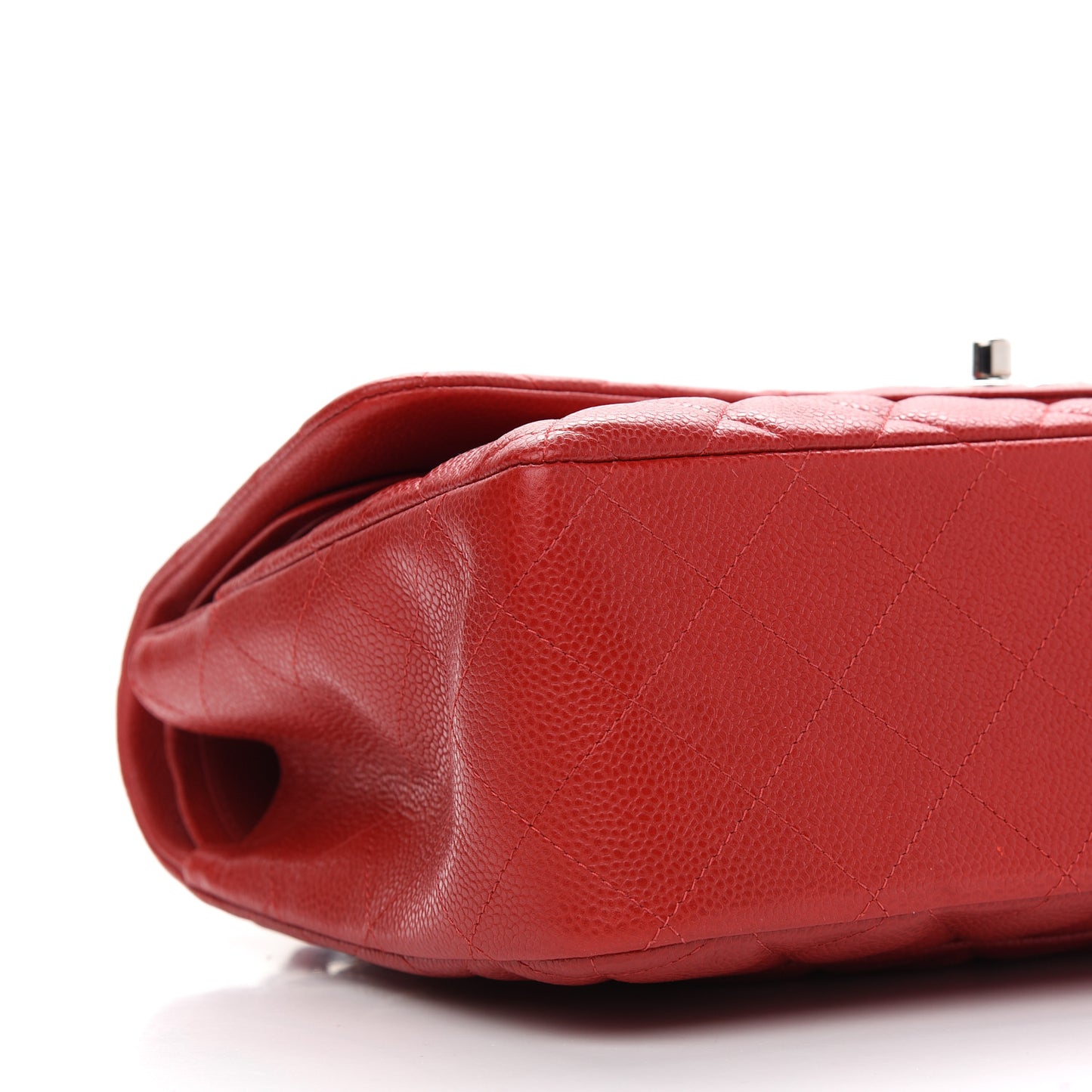 Caviar Quilted Jumbo Double Flap Red