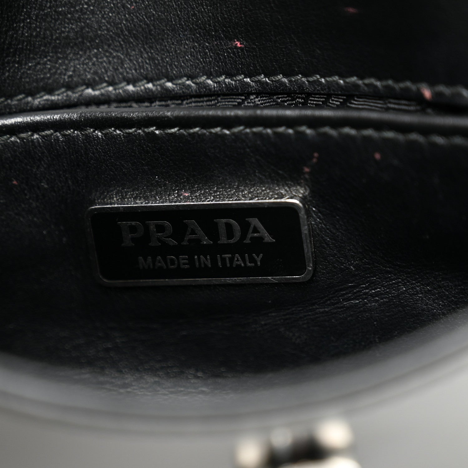 Prada Spazzolato Cleo Flap Shoulder Bag Black 6 of 11