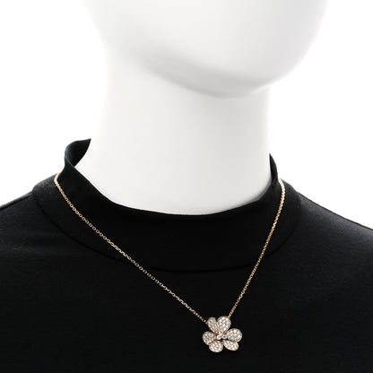 Van Cleef & Arpels 18K Yellow Gold Diamond Large Frivole Pendant Pave Necklace 2 of 6