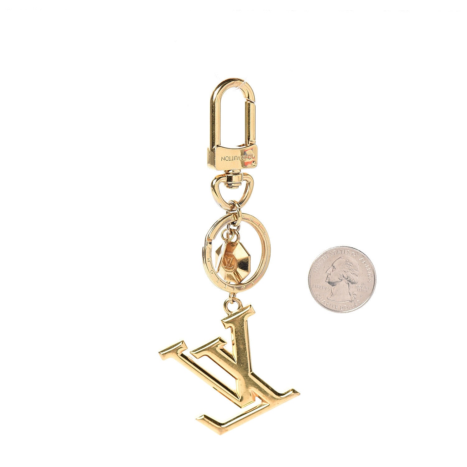 Louis Vuitton LV Facettes Bag Charm Key Holder Gold 2 of 4