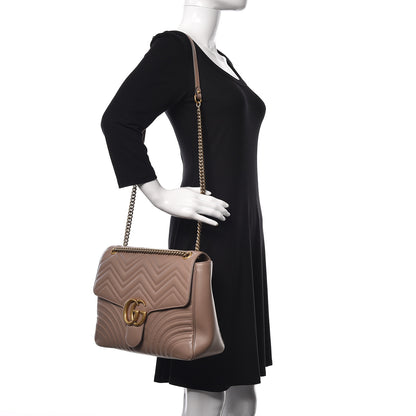 Gucci Calfskin Matelasse Large GG Marmont Shoulder Bag Porcelain Rose 2 of 9