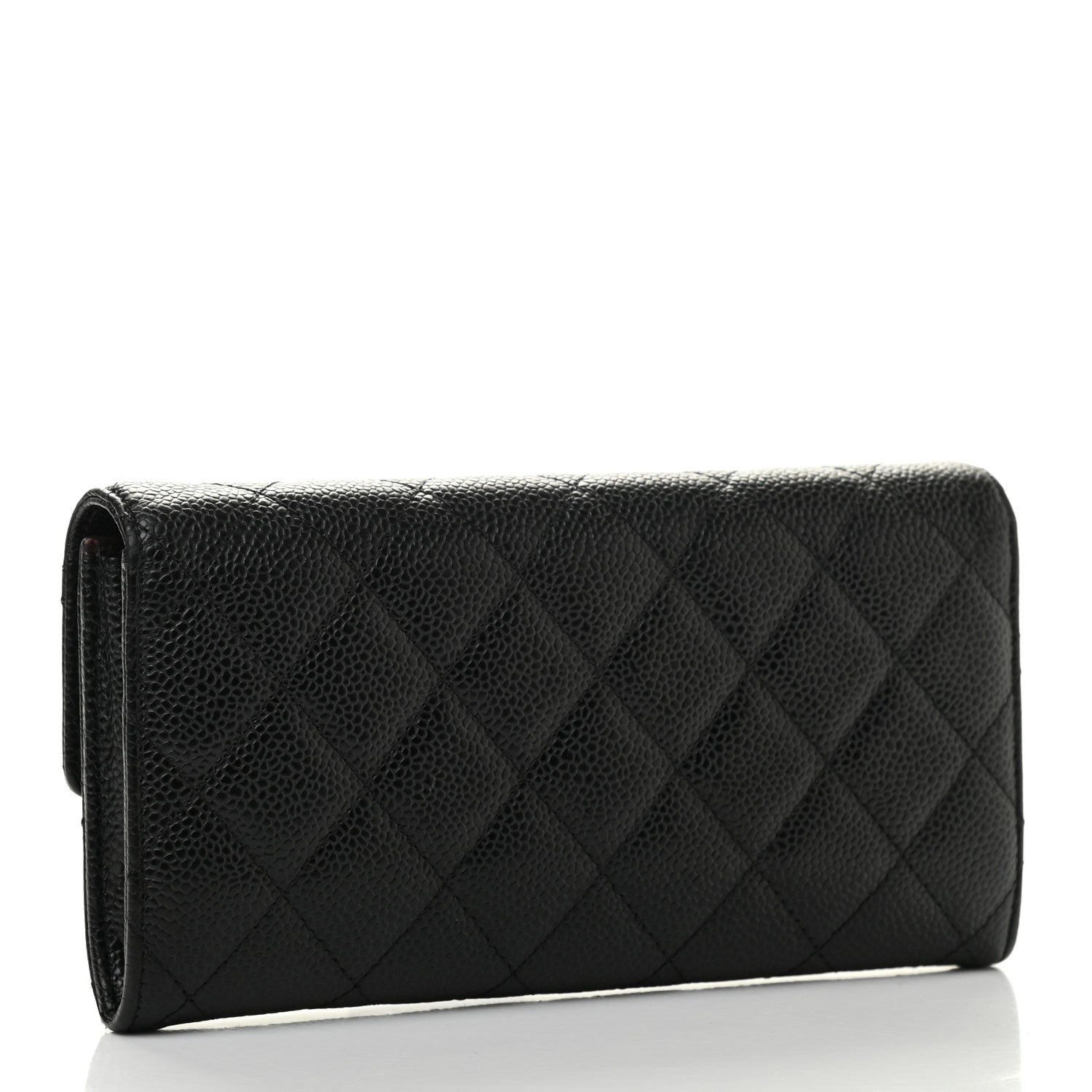 Chanel Caviar Quilted Large Gusset Flap Wallet Black 3 of 7