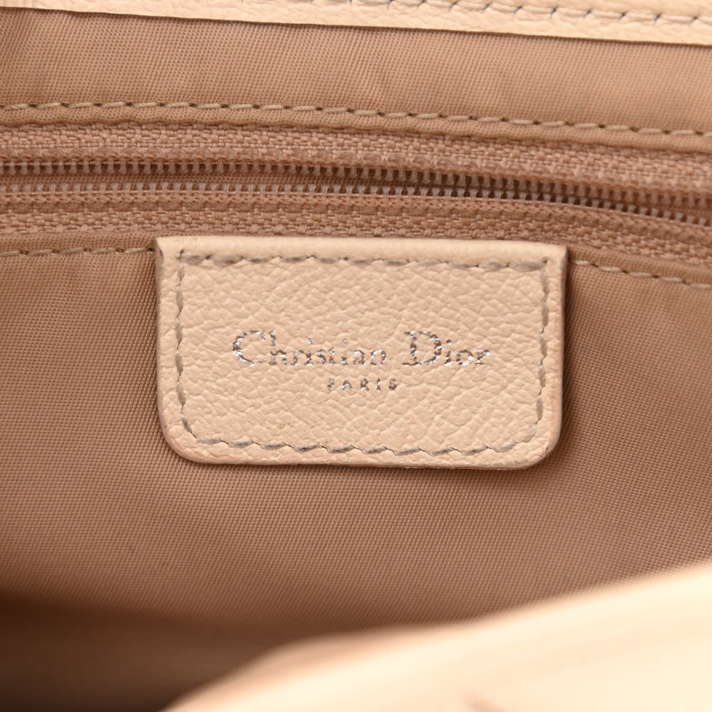 Grained Calfskin Saddle Bag Beige