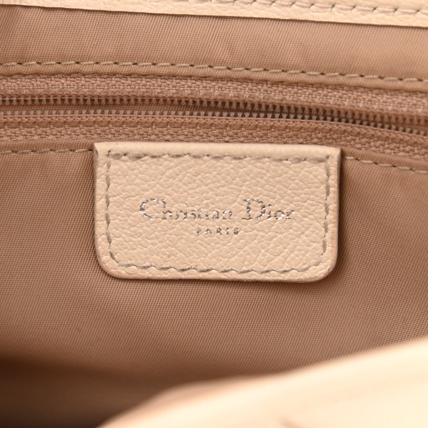 Christian Dior Grained Calfskin Saddle Bag Beige 6 of 17