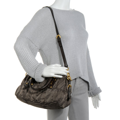 Prada Tessuto Nylon Gaufre Shopping Satchel Fumo 2 of 12