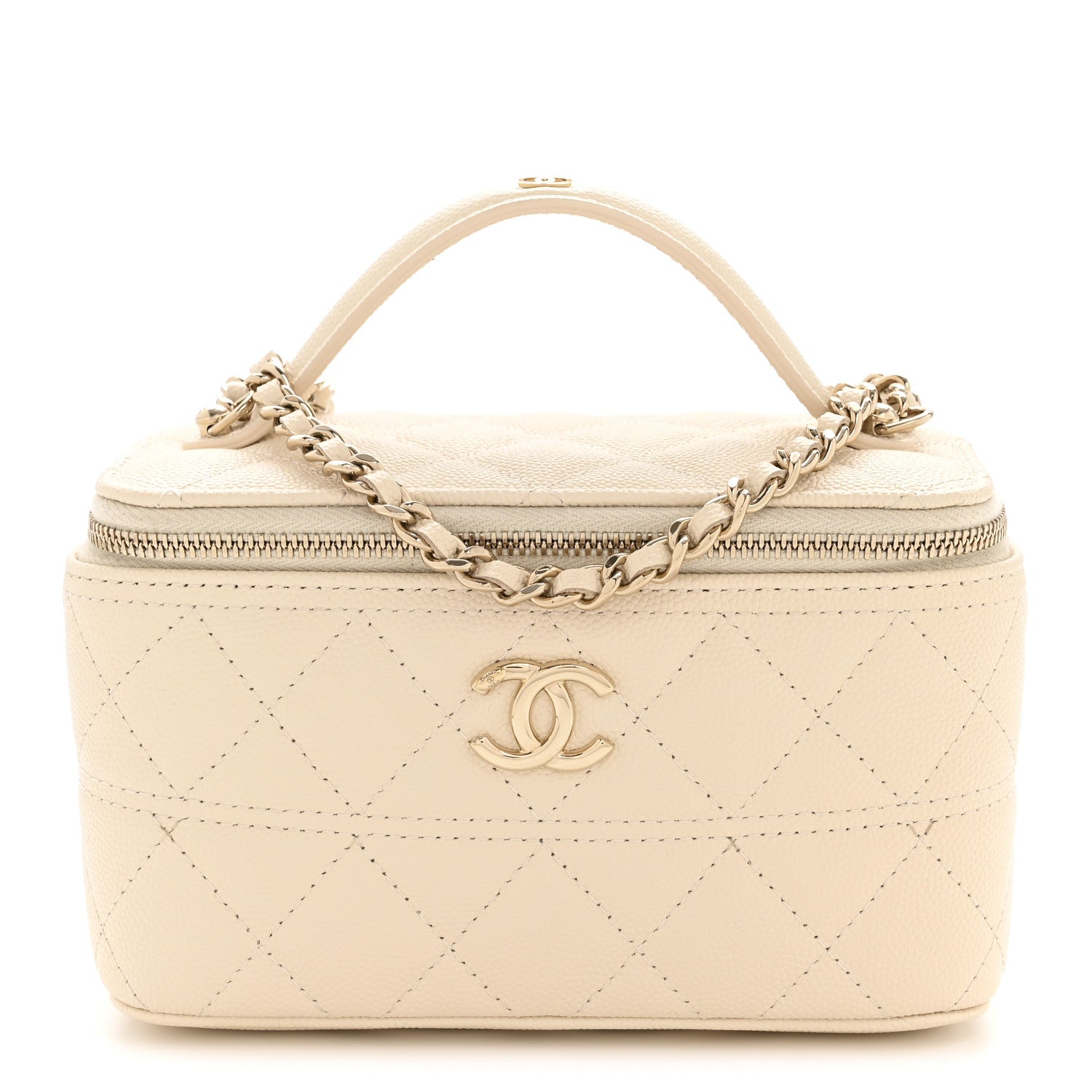 Chanel Caviar Quilted Trendy Handle Mini Vanity Ecru 1 of 10