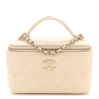 Chanel Caviar Quilted Trendy Handle Mini Vanity Ecru 1 of 10