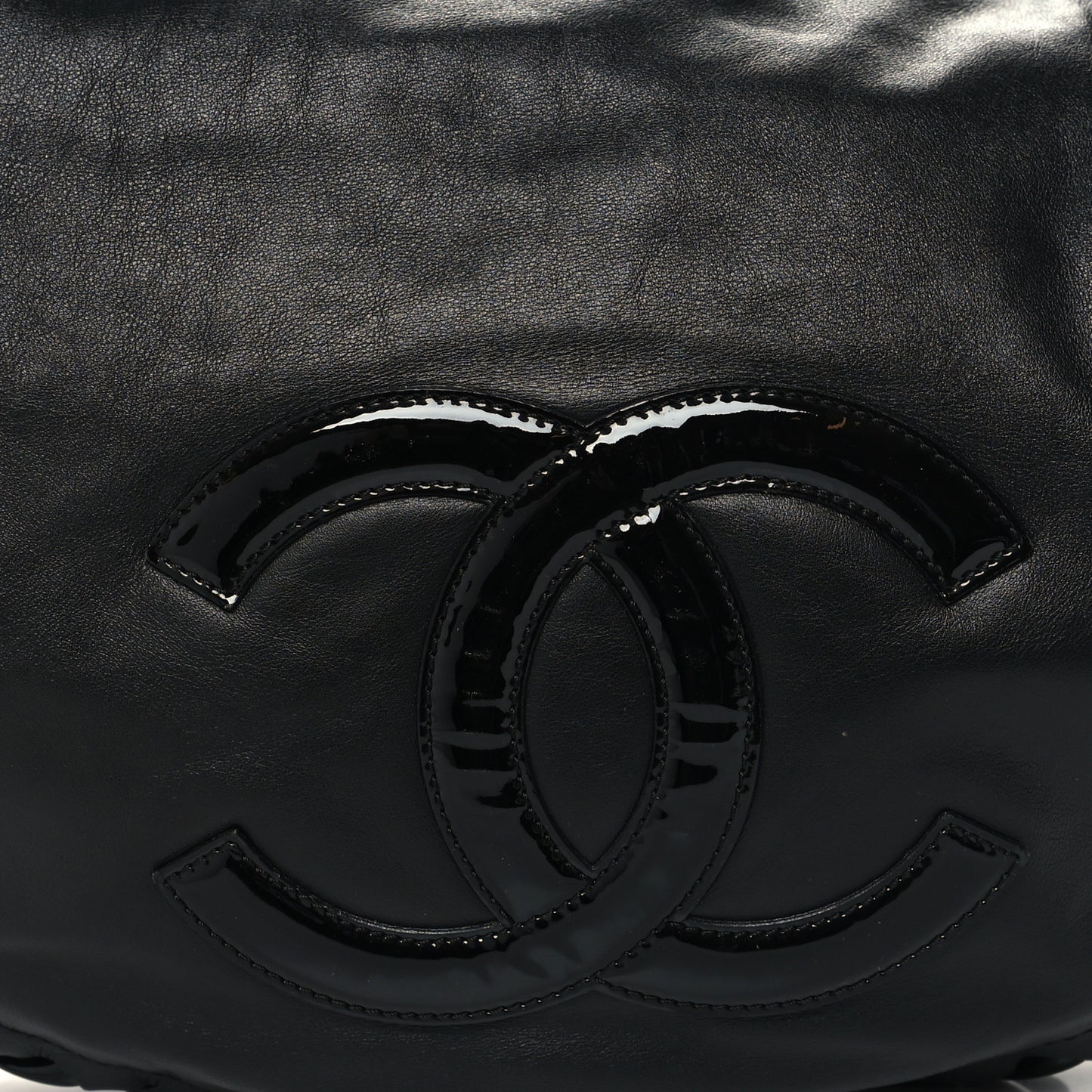 Calfskin Modern Chain Rhodoid Hobo Black